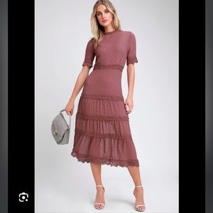 Lulus Mauve Purple Dot Dress